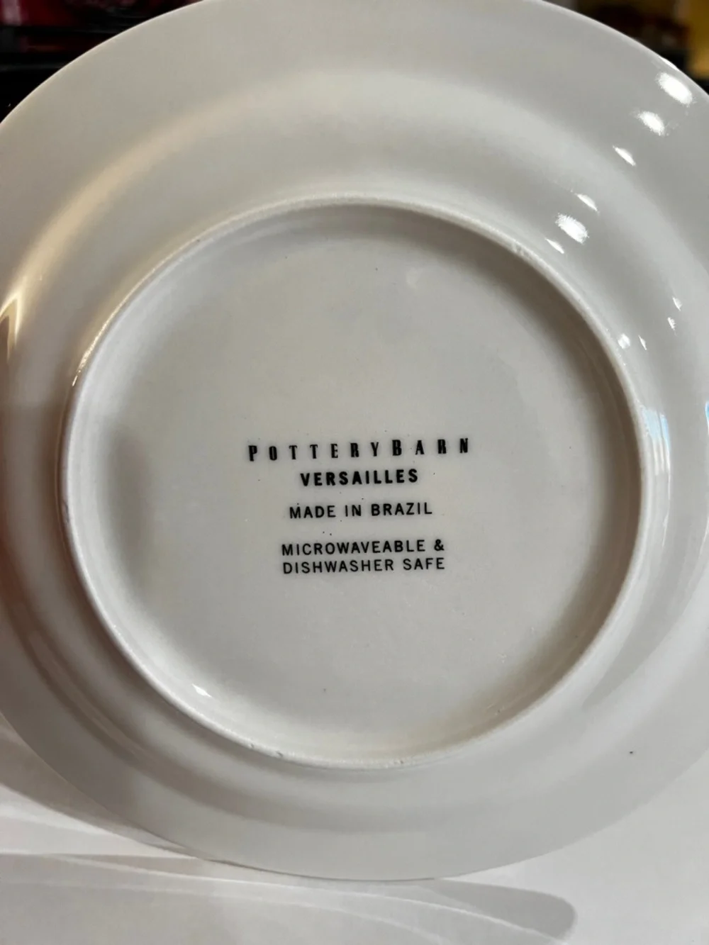 Pottery Barn Versailles Salad Plate Semi-Square Black/White Ceramic